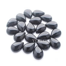 YOWOST Free shipping Black Carnelian Gem Stones Teardrop 13x18x6MM No Hole CAB 20pcs/Lot For Making Jewelry IU3045 2024 - buy cheap
