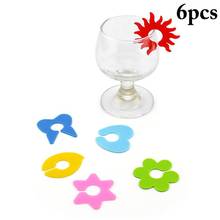 6pcs Creative Silicone Glass Markers Colorful Wine Cup Label Personalized Mark Banquet Party Bar Drink Cup Labels Marker Tags 2024 - купить недорого
