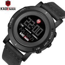KADEMAN New Fashion Mans Watch Luxury Sport Digital Casual Leather Wristwatch LED Dispaly TOP Brand Waterproof Relogio Masculino 2024 - buy cheap