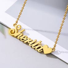 Custom Name Necklace Personalized Heart Necklace Custom Love Necklaces Stainless Steel Jewelry Gift for Women Girls 2024 - buy cheap