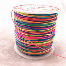 100 м/рулон 0,8 мм цветной нейлоновый шнур нить китайский узел макраме шнур браслет плетеный шнур DIY кисточки вышивка бисером нить 2024 - купить недорого