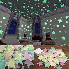 Todos os estrelas brilhantes céu estrelado 100/40 peças 3d brilha no escuro estrelas teto adesivos de parede fofo sala de estar decoração de casa 2024 - compre barato