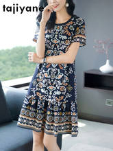 Tajeyane-vestido de verano de seda para mujer, minivestido de gran tamaño de seda Real, Kobieta, Sukienka, TN2614, 100% 2024 - compra barato