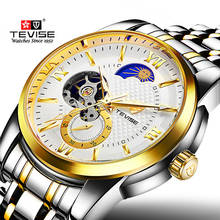 Tevise Brand Men 's Mechanical Watch Fashion Luxury Automatic Watches Moon Phase leisure Gold Wristwatch Clock Relogio masculino 2024 - buy cheap