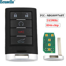 Intelligent Card Smart Remote Key 5 Button 315MHZ with ID46 chip For Cadillac SRX XTS ATS with emergency key blade 2024 - buy cheap