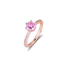 CKK-Anillo de plata de ley 100% para Mujer, sortija de corona rosa brillante, joyería femenina, Anillos de compromiso de boda, 925 2024 - compra barato