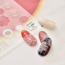 1 шт. новые зимние 3D наклейки для ногтей в виде снежинок, Водные Наклейки для ногтевого дизайна, рождественские наклейки-слайдеры, милые фейерверки, белые, золотые наклейки для маникюра 2024 - купить недорого