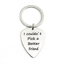 Oeinin Creative Keychain Man I Couldn't Pick A Better Friend Key Chain Bag Boy Letter Color Key Ring Guitar Pick Pendant Brelok 2024 - buy cheap