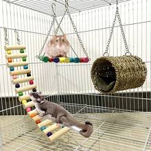 3Pcs Pet Hammock Swing Tunnel House Bed Ladder Hamster Squirrel Hanging Cage Toy 2024 - buy cheap