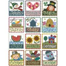 Patrones de sellos de diciembre, punto de cruz 11CT 14CT, Kits de punto de cruz chino DIY, conjuntos de costura bordada 2024 - compra barato