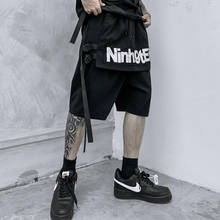 Men summer ribbon patchwork casual shorts street hip hop short pants man harajuku punk short masculino 2024 - buy cheap
