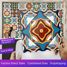 Pegatinas de azulejo duro de colores de estilo marroquí, cubiertas de transferencia para mesas de cocina y baño, Mural de arte DIY, 10 Uds. 2024 - compra barato