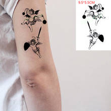 Waterproof Temporary Tattoo Sticker Cupid Angel Wings Baby Sword Body Art Flash Tatoo Fake Tatto for Woman Men 2024 - купить недорого