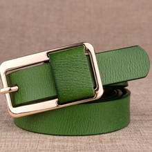 Square Big Gold Pin Buckle Slim Women Belt Vintage PU Leather Belts For Woman Female Dress Jeans Fine Waist Strap Waistband 2024 - buy cheap