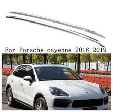 Rieles de techo de aleación de aluminio para coche, barras de soporte de rejilla, color negro y plateado, apto para Porsche cayenne 2018, 2019, 2020 2024 - compra barato