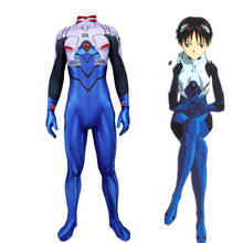 Wholesale Japanese Anime EVA Ikari Shinji Jumpsuits Cosplay Costume Adult Kids Overall Fullbody Battle Zentai Drop Ship Bodysuit 2024 - buy cheap