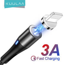 Магнитный кабель KUULAA для iPhone 12, 11 Pro, Max, X, XS, XR, 8, 7 Plus, 3A, кабель для быстрой зарядки, магнитное зарядное устройство, USB шнур для быстрой зарядки 2024 - купить недорого