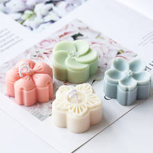 4 Cavities Flower Shape Silicone Candle Molds DIY Fondant Cake Mooncake Baking Tools Handmade Soap Aromatherapy Moulds 2024 - buy cheap