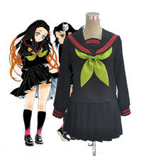 Disfraz de Demon Slayer para mujer, uniforme escolar de Anime Kimetsu no Yaiba, Kamado, Nezuko, Makomo JK, traje de marinero, hecho a medida 2024 - compra barato