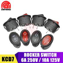 10PCS Oval Rocker Switch Toggle IO On-Off Car Boat Power Switch 2Pin 3Pin 2 3 PIN Position LED Light 6A 250V 10A 125V AC 2024 - buy cheap