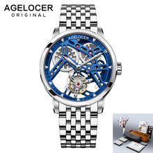 AGELOCER Men's Hollow Out Tourbillon Mens Watch Skeleton Movement Wristwatch Sapphire Luxury Watch For Men montre Bracelet homme 2024 - buy cheap