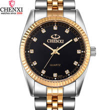 Chenxi relógio de pulso luxo masculino, relógio com pulseira de ouro e strass de amante, relógio clássico retrô para homens e mulheres de negócios 2024 - compre barato