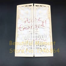 50pcs Eiffel Tower Hollow Laser Cut Wedding Invitations Card Greeting Cards Valentine's Day Wedding Decoration Party Supplies 2024 - buy cheap