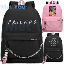 Mochila con puerto USB para Fans de la serie de TV Friends, bolso de viaje para ordenador portátil, auriculares para estudiantes, color negro y rosa 2024 - compra barato