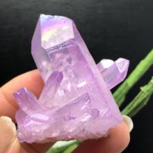40-70g aura bonita cristal cluster anjo aura titânio quartzo cristal espécime minerais reiki cura chakra 2024 - compre barato