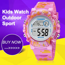 Rosa colorido crianças relógios novo relógio luminoso digital à prova dwaterproof água para meninos meninas esportes led alarme bubber crianças relógio de pulso 2020 2024 - compre barato