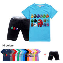 Conjuntos de roupas infantis, camisetas e calças de manga curta para meninos e meninas, roupas esportivas casuais de desenho animado para verão 2024 - compre barato