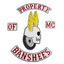 Property Banshees Embroidered Patches Motorcycle Biker Iron On Patch Set Jacket MC Full set Back large Size Badge punk applique 2024 - buy cheap