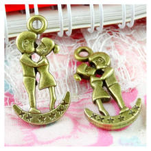30 PCS 28*15MM Vintage Boy Girl Pendant Charms Antique Bronze Plated Zinc Alloy Couples Pendants Diy Jewelry Accessories 2024 - buy cheap
