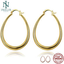 INALIS Gold Hoop Earrings Round Smooth Personality Art Earrings For Women Elegant Party Fashion Jewelry Gifts Best Selling 2021 2024 - buy cheap