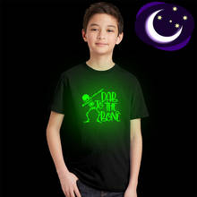 Camiseta luminosa para niños, camisa con estampado de calavera Dab To The Bone, divertida, Unisex, informal, noctilucente, que brilla en la oscuridad 2024 - compra barato