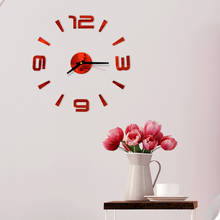 2020 new modern design 3D acrylic large mirror wall clock diy decorative quartz watch clock home decoration garage sticker klok 2024 - buy cheap