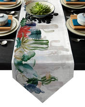 Ink Painting Nordic Cactus Table Runner Table Flag Home Party Decorative Tablecloth Table Runners for Wedding 2024 - buy cheap