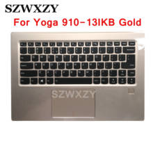 For Lenovo YOGA 910-13IKB Palmrest Case Upper Cover Backlit US Keyboard With Touchpad Fingerprint Gold 2024 - buy cheap