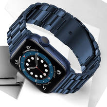 Pulsera para apple watch series 6, 5, 4 SE, 44mm, 40mm, correa de negocios para iwatch band 3, 42mm, 38mm, pulsera de acero inoxidable 2024 - compra barato