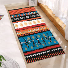 Ethnic Style African Bedside Mat For Bedroom Orange Blue Geometric Printed Mat For Kitchen Floor Soft Mat In The Hallway Doormat 2024 - buy cheap