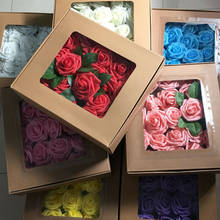 50 peças flores rosas falsas de seda artificial buquê de cabeças florais decoração de casa de casamento 2024 - compre barato