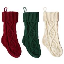 1pc Knitted Christmas Stockings Decoration Christmas Gift Bag Fireplace Decoration Santa Elk Socks Xmas Lovely Gift Bag 2024 - buy cheap