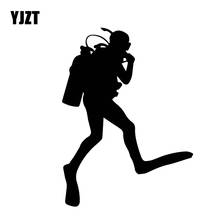 YJZT 16CM*11.8CM Handsome Diving Decal Car And Motorcycle Personality Vinyl Car Stickers Black/Silver C30-0581 2024 - buy cheap