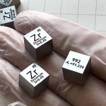 Frete grátis 5 peças & 10 peças 99.2% pureza zr elemento mesa periódica esculpida cubo 10mm com 6.5g lingote de zircônio/pelota/bloco 2024 - compre barato
