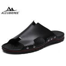 Alcubranee sapato de verão respirável masculino, sapato casual de deslizar para homens, sandálias leves, chinelos masculinos, sapatos de praia ao ar livre 2024 - compre barato