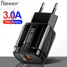 Rexxar USB зарядное устройство, быстрая зарядка, Quick Charge 3,0 настенный адаптер для iphone 6 7 XR Samsung S10 мобильный телефон, портативное зарядное устройство QC 3,0 2024 - купить недорого