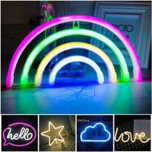 LED Neon Sign Night Light USB Baterry Powered Holiday Lights Rainbow / Love / Moon / Star Neon Lamp for Wedding Party Decoration 2024 - buy cheap