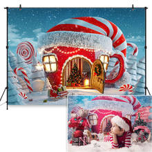Фон для студийной фотосъемки с изображением зимнего снежного пейзажа рождественского Деда Мороза и снежинок 2024 - купить недорого