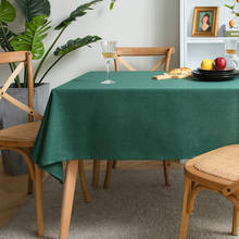 Mantel De algodón y lino verde, Color sólido, para mesa De comedor, Simple, cuadrado, verde oscuro 2024 - compra barato