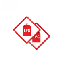 2 pegatinas creativas de advertencia para coche, calcomanía de peligro LPG, accesorios para motocicletas, PVC,7cm * 7cm 2024 - compra barato